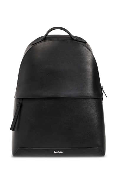 Paul Smith Leather Backpack In Black