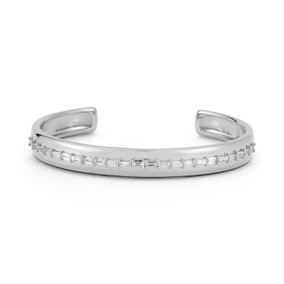 Dana Rebecca Designs Sadie Pearl Baguette Cuff In White Gold