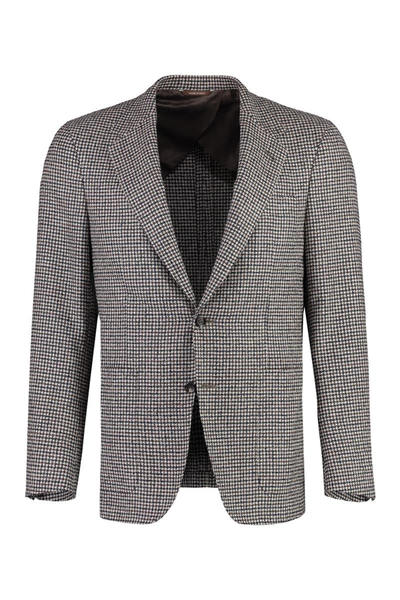 CANALI CANALI HOUNDSTOOTH WOOL BLAZER