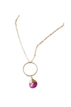 A Blonde And Her Bag Yuliya Necklace In Ruby In Pink