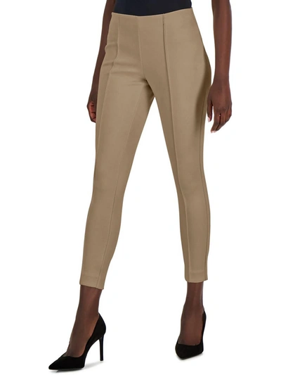 Anne Klein Women's Seamed Straight-leg Pull-on Ankle Pants In Vicuna