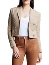 L AGENCE WOMENS BUTTON CROPPED SUIT JACKET