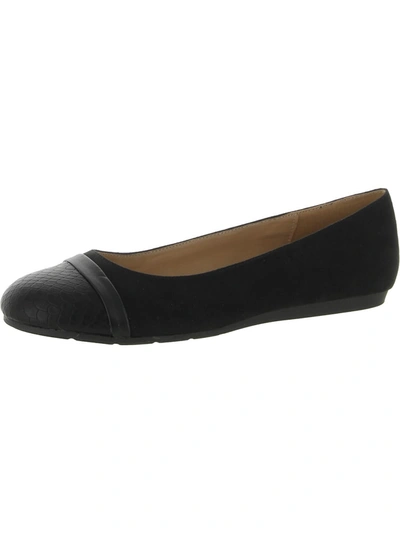 Mootsies Tootsies Circe Womens Faux Suede Slip On Ballet Flats In Black
