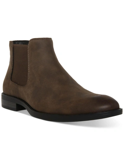 MADDEN MAXXIN MENS ROUND TOE FAUX LEATHER CHELSEA BOOTS