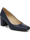 Naturalizer Warner Square Toe Pump In French Navy Faux Leather