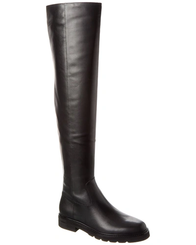 Stuart Weitzman Chicago Lug Leather Over-the-knee Boot In Black