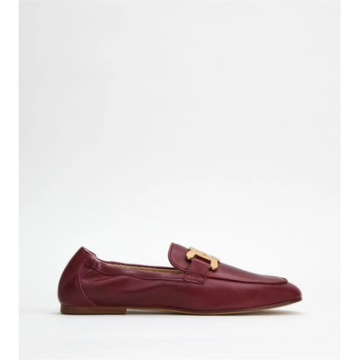 Tod's Logo-detail Leather Loafers In Multi