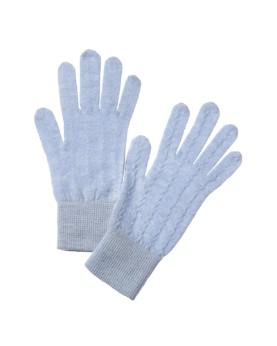 Scott & Scott London Cable Cashmere Gloves In Blue