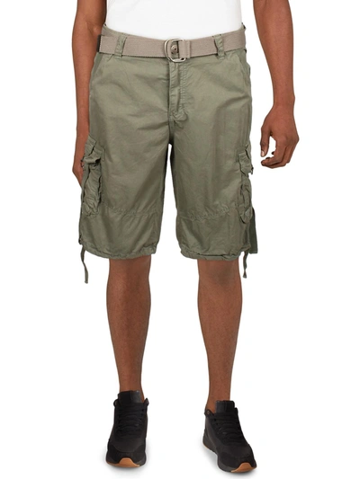 Galaxy By Harvic Mens Cotton Studded Cargo Shorts In Grey