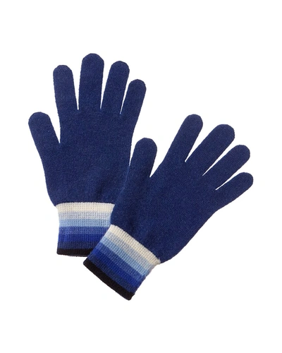 Scott & Scott London Gradient Stripe Cashmere Gloves In Blue