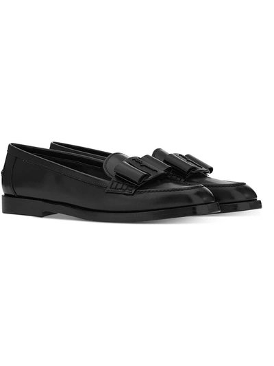 Ferragamo Vivaldo Womens Leather Slip On Loafers In Black