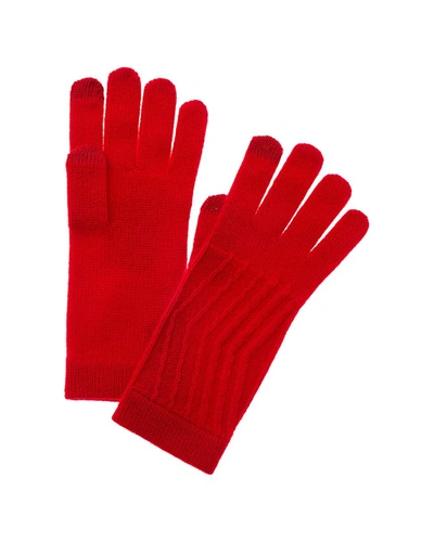 Phenix Traveling Rib Cashmere Tech Gloves In Red