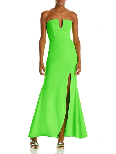 Aqua Womens Strapless Formal Evening Dress In Green