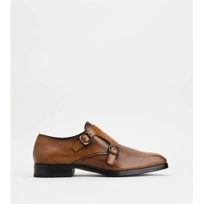 Tod's Monkstraps In Leather In Brown