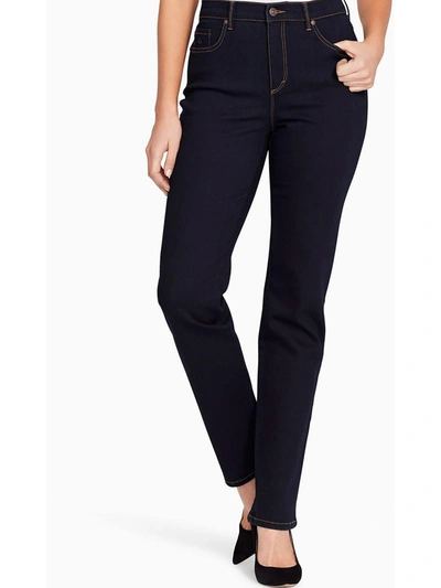 Gloria Vanderbilt Amanda Womens High Rise Slimming Straight Leg Jeans In Midnight Affair