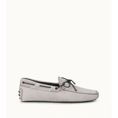 Tod's Gommino Driving Shoes In Nubuck In Grey