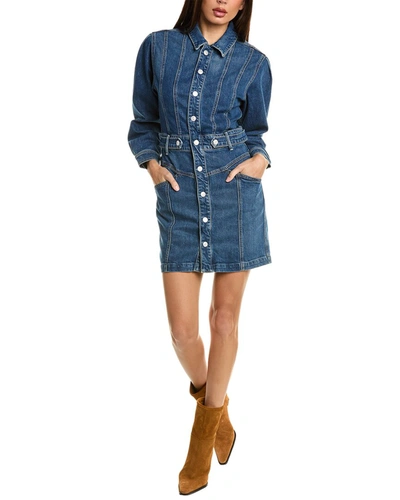 Mother Denim The Batwing Cinch Mini Dress In Blue