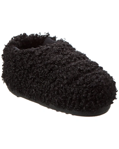 Moon Boot Faux-curly-fur Slippers In Black