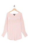 RAIN AND ROSE EMBELLISHED LONG SLEEVE JERSEY SWEATER