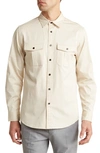 Theory Irving Military Shirt In Cotton-blend Twill In Sand