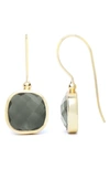 Saachi Cushion Stone Drop Earrings In Light Grey