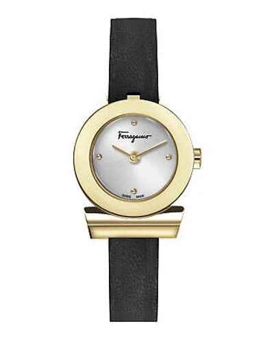 Pre-owned Ferragamo Womens Gancino Ip Gold 27mm Strap Fashion Watch