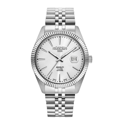 Pre-owned Roamer Men Watch Analog Quartz 852833 41 11 20 Amalfi Gents Stainless Steel