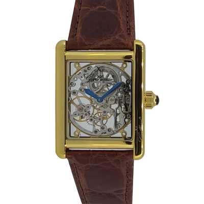 Pre-owned Gallucci Ladies Vintage Full Screen Face Skeleton Mechanical Hand Winding Watch In Gold