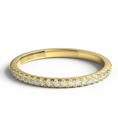 Pre-owned Handmade Diamond Wedding Band / 14k Gold Round Diamond Half Eternity Wedding Ring In White