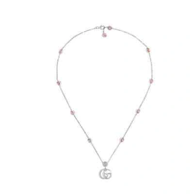 Pre-owned Gucci Double Mop Necklace In Silver