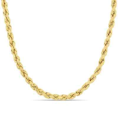 Pre-owned Amour 22 Inch Rope Chain Necklace In 10k Yellow Gold (4 Mm)