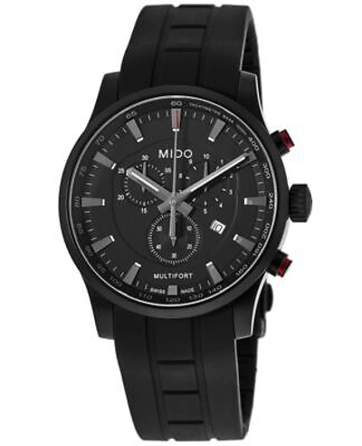 Pre-owned Mido Multifort Black Chronograph Dial Men's Watch M005.417.37.051.20