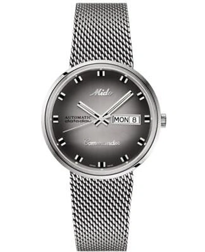 Pre-owned Mido Commander Shade Silver Dial Steel Women's Watch M8429.4.27.11