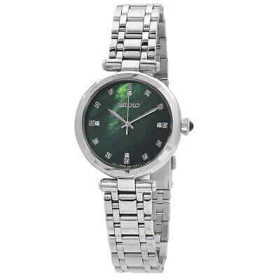 Pre-owned Seiko Quartz Diamond Green Dial Ladies Watch Srz535p1