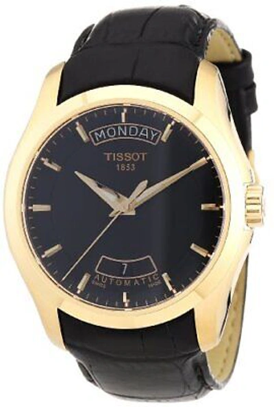 Pre-owned Tissot Men's T0354073605100 Couturier Black Dial Rose Gold Pvd Coated Case Watch