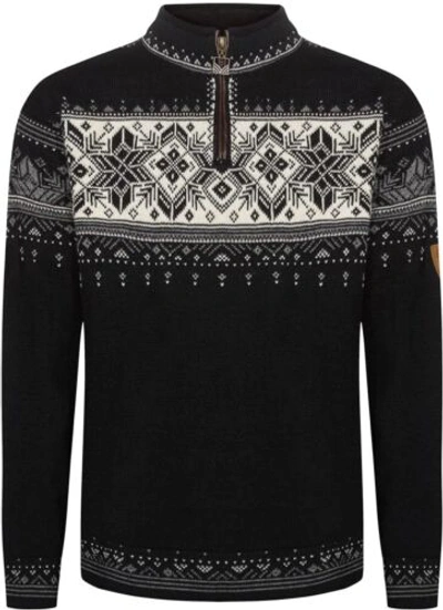 Pre-owned Dale Of Norway Blyfjell Unisex Sweater - 100% Lightweight Wool -... In Black Smoke Offwhite Lightcharcoal