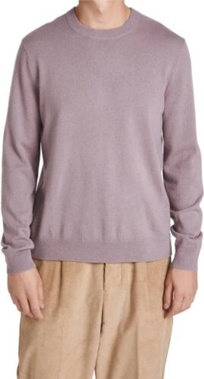 Pre-owned Theory Men's Hilles Crew Cashmere Sweater In Dusty Orchid