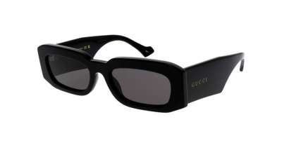 Pre-owned Gucci Rectangle Sunglasses Gg1426s-001 Black Frame Grey Lenses In Gray