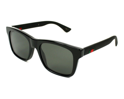 Pre-owned Gucci Rectangle Sunglasses Gg0008s-002 Black Frame Grey Polarized Lenses In Gray