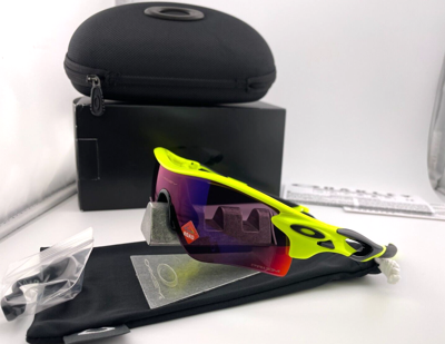 Pre-owned Oakley Radarlock Path Neon Tennis Yellow Prizm Road Sunglasses Oo9206-80 Asia