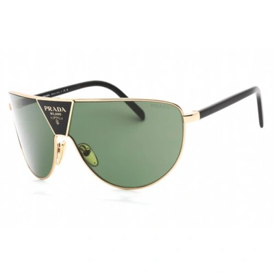 Pre-owned Prada Unisex Sunglasses Full Rim Gold/black Metal Shield Frame 0pr 69zs 5ak05v In Green