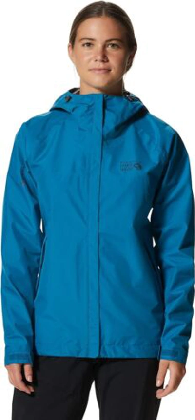 Pre-owned Mountain Hardwear Women's Exposure/2 Gore-tex Paclite Jacket In Vinson Blue