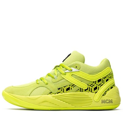 Pre-owned Puma [377623-01] Mens  Trc Blaze Court 'mcm Acid Lime' In Black