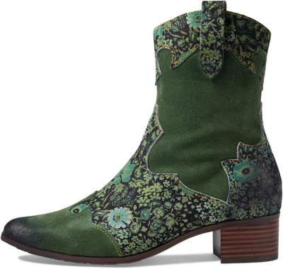 Pre-owned Spring Step L'artiste By  Lady Luck In Green Multi Suede