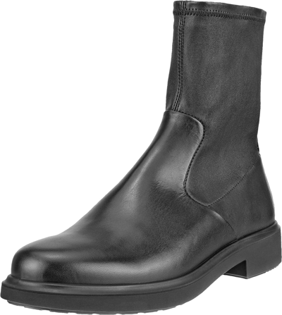Pre-owned Ecco Women's Amsterdam Stretch Leather Ankle Boot In Black