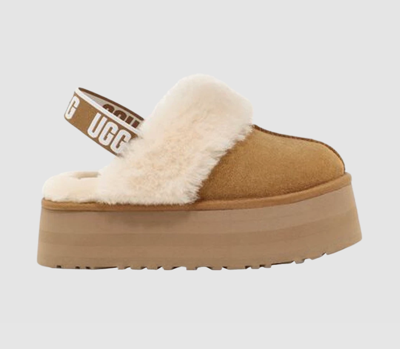 Pre-owned Ugg Funkette Slides Chestnut (w) /  Shoes / Dhl In Brown