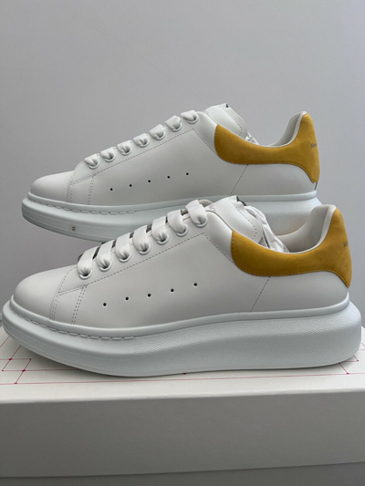 Pre-owned Alexander Mcqueen White & Yellow Oversized Sneakers Sz 44 - 553680whgp79245