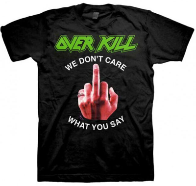 Pre-owned Gildan Overkill We Don't Care What You Say Heavy Metal Band T-shirt Badhabitmerch In Black