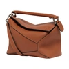 Loewe Puzzle Edge Small Leather Tote Bag In Tan