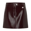 Courrèges Burgundy Reedition Vinyl Miniskirt In Burgundy